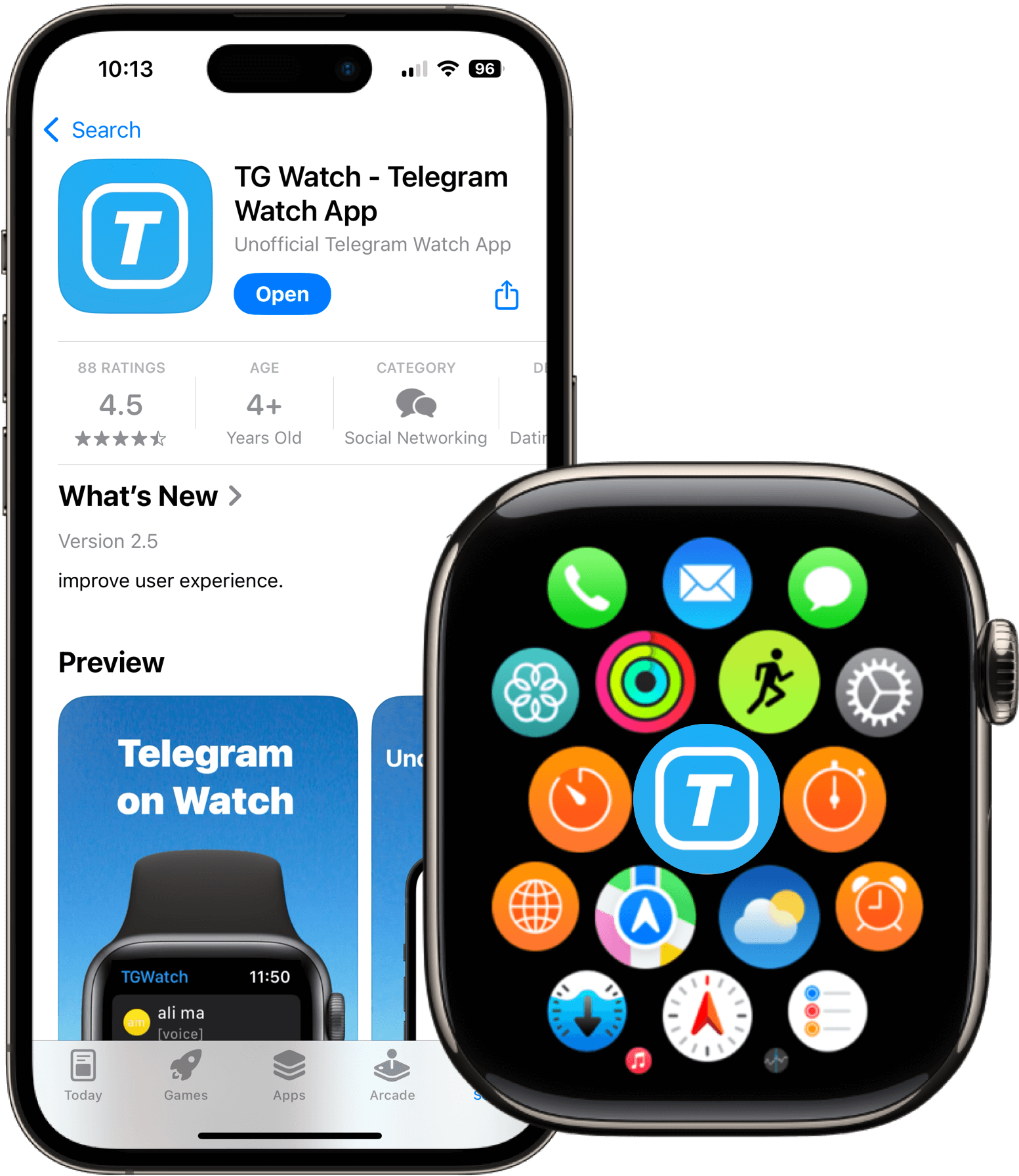download TGWatch from appstore by search 'TGWatch'